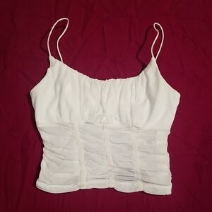 Elegant White Ruched Women's Top